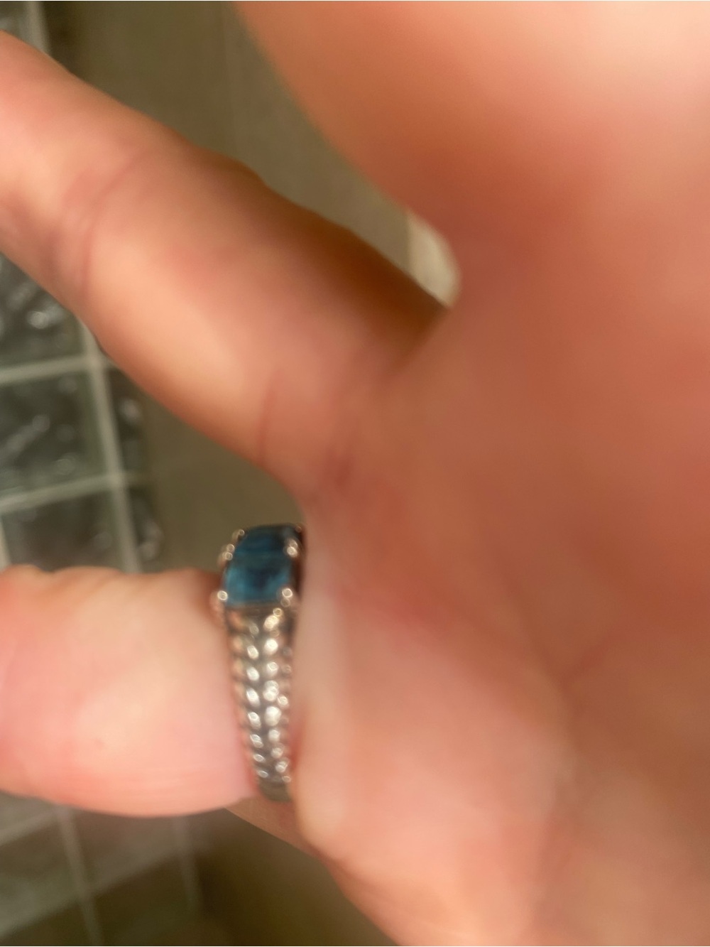 EFFY BLUE TOPAZ & STERLING SILVER RING/ SIZE 7/ $550 - Picture 2 of 5